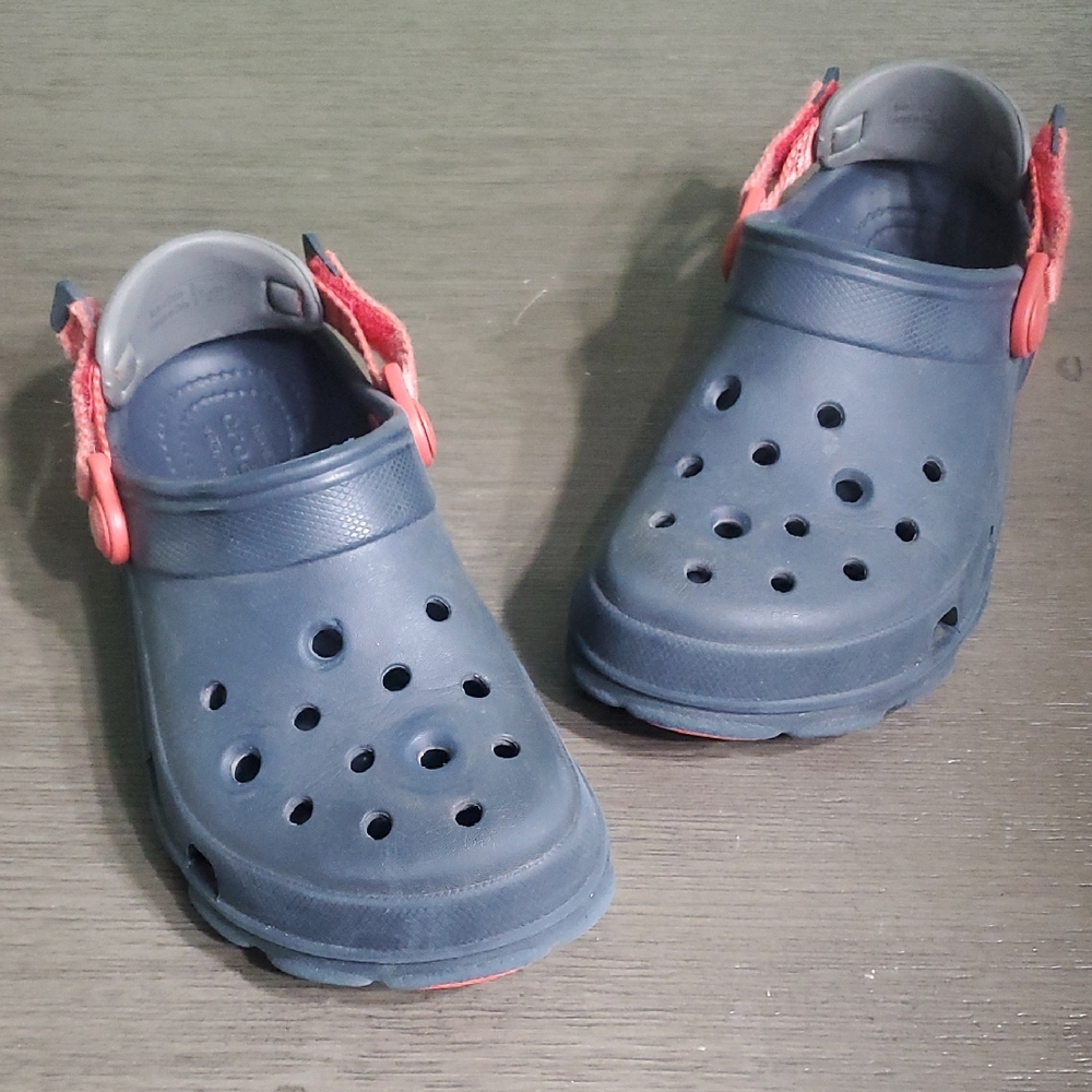 Kids Blue Clogs with Red Accents